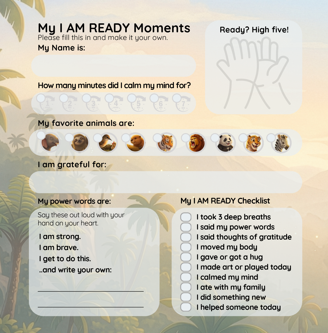 Preview of the Morning Moves printable PDF